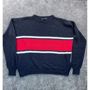 Brandy Melville Sweater Womens Crew Neck Stripe Knit Long Sleeve‎ Pullover Blue